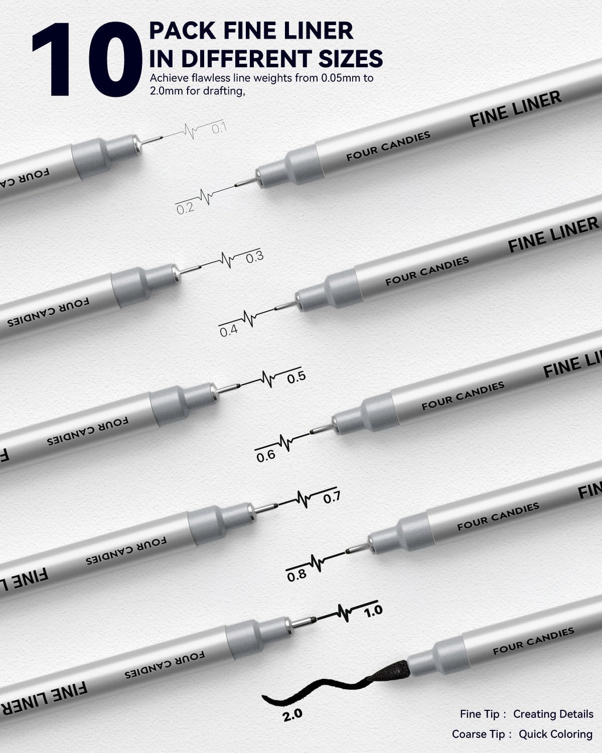 Advanced Drawing Kit — 73 Pieces with Fineliners and Mechanical Pencils