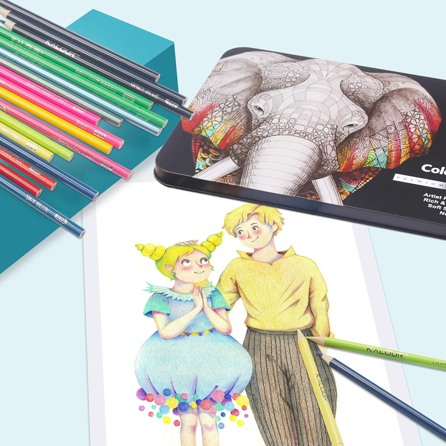 Coloured Pencil Set — 180 Colours, Soft Core with Metallics