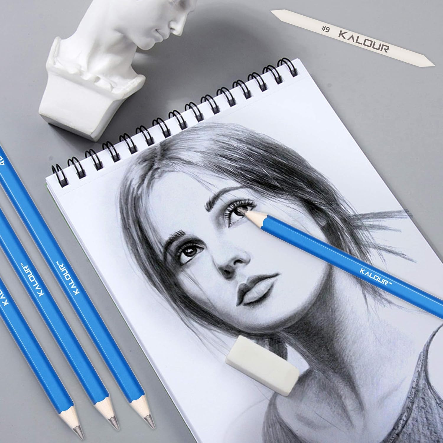 Drawing Kit with Zip Case — 33 Pieces, Charcoal and Sketch Pencils