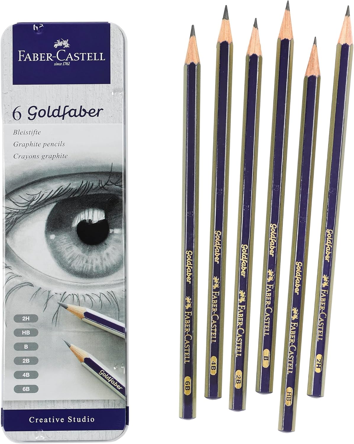Graphite Sketching Pencil Set — 6 Pencils, 2H to 6B